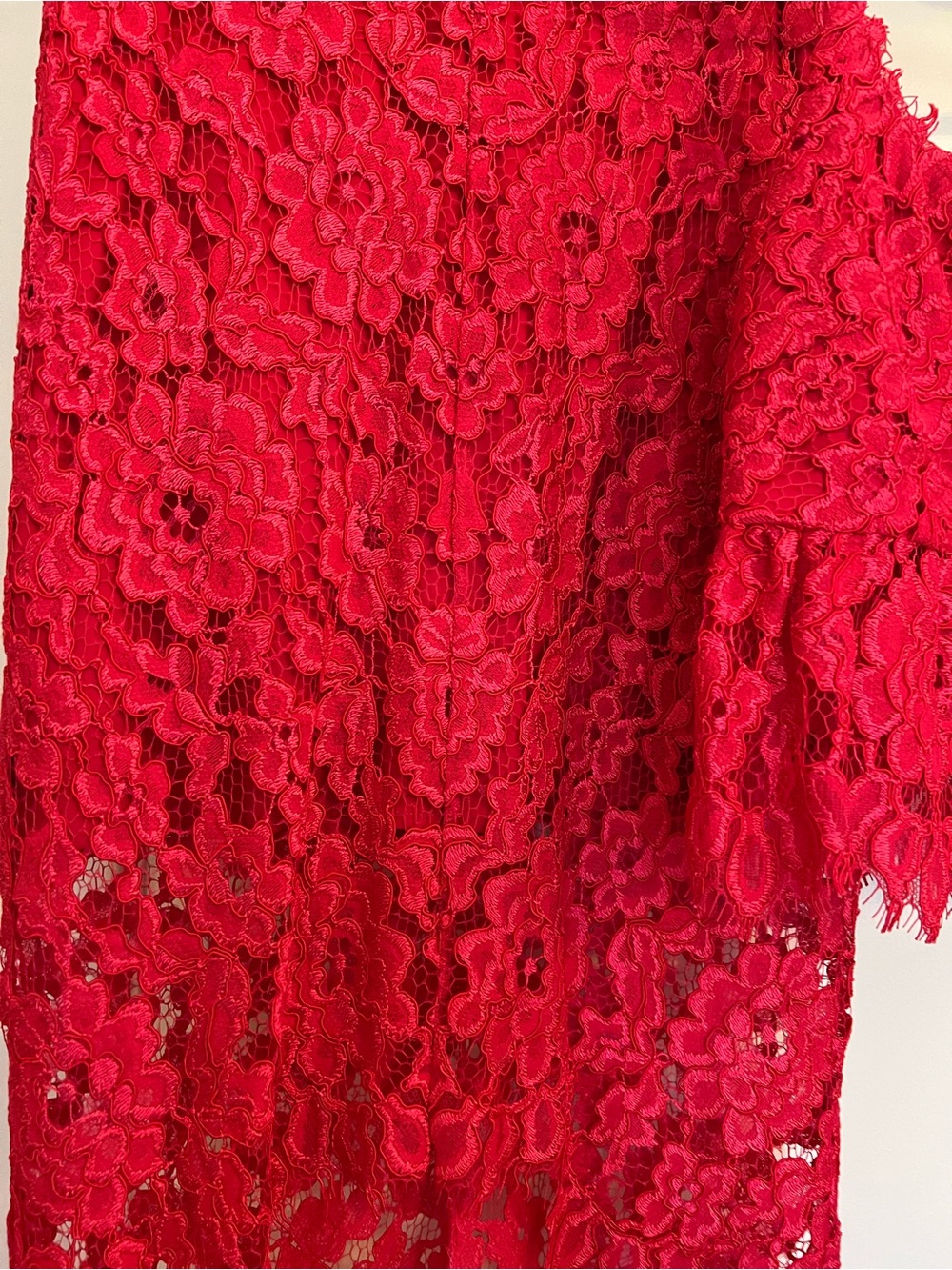 NWT Alexis Red Lace Crop Top & High-Low Midi Skirt Set Size Small - Picture 2 of 6